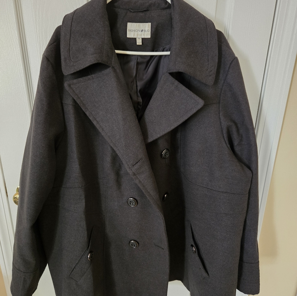 Fashion bug plus size pea coat, dark Grey's, 4x